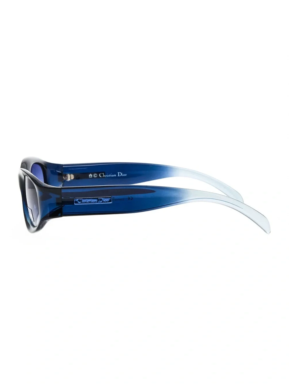 Vtg Christian Dior Chrystel 54Z Blue Gradient Sunglasses Y2K Deadstock Full Set